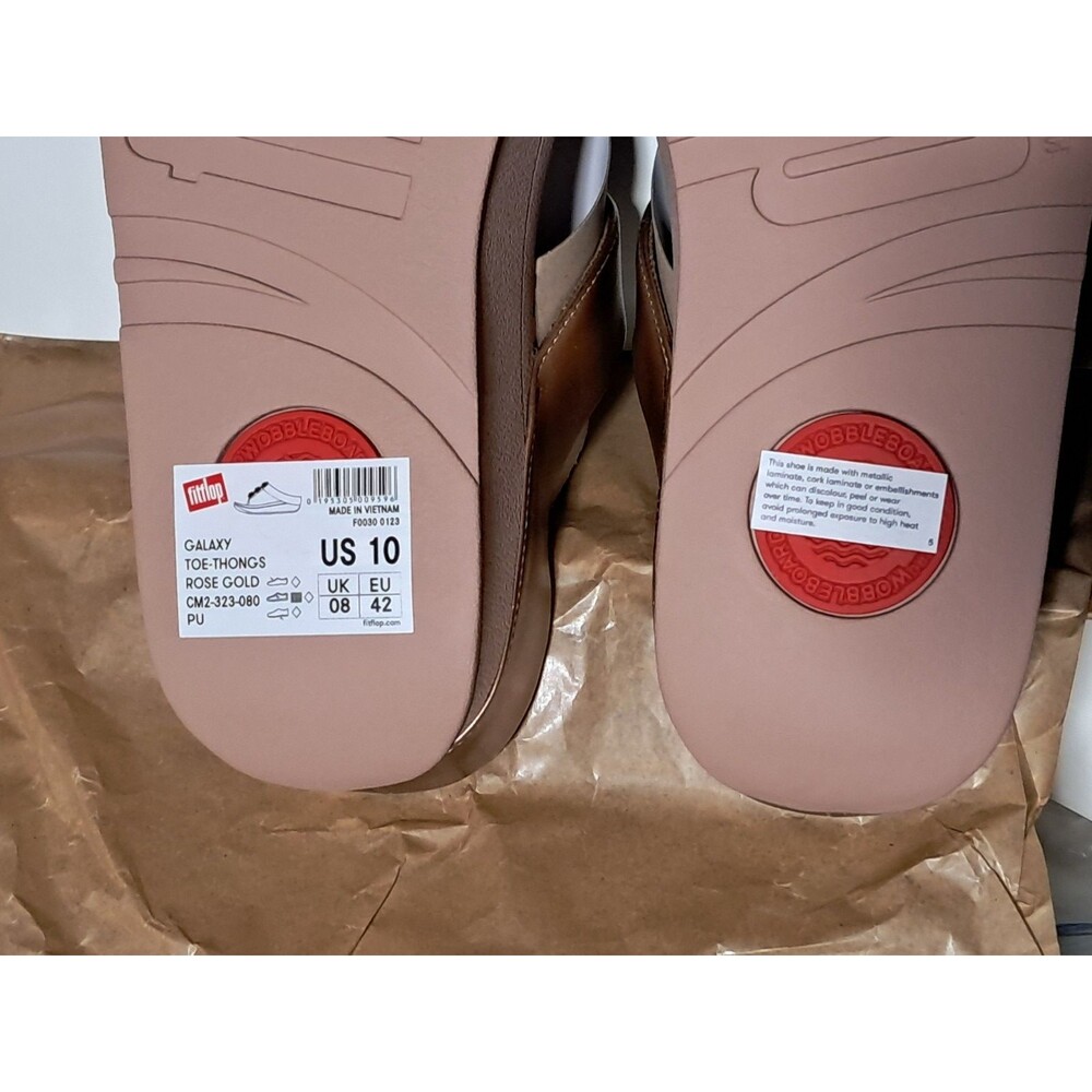 FitFlop Galaxy  Toe-Thong Slip Sandals Wedge Rose Gold US 10 EUR 41 NIB - Picture 9 of 16